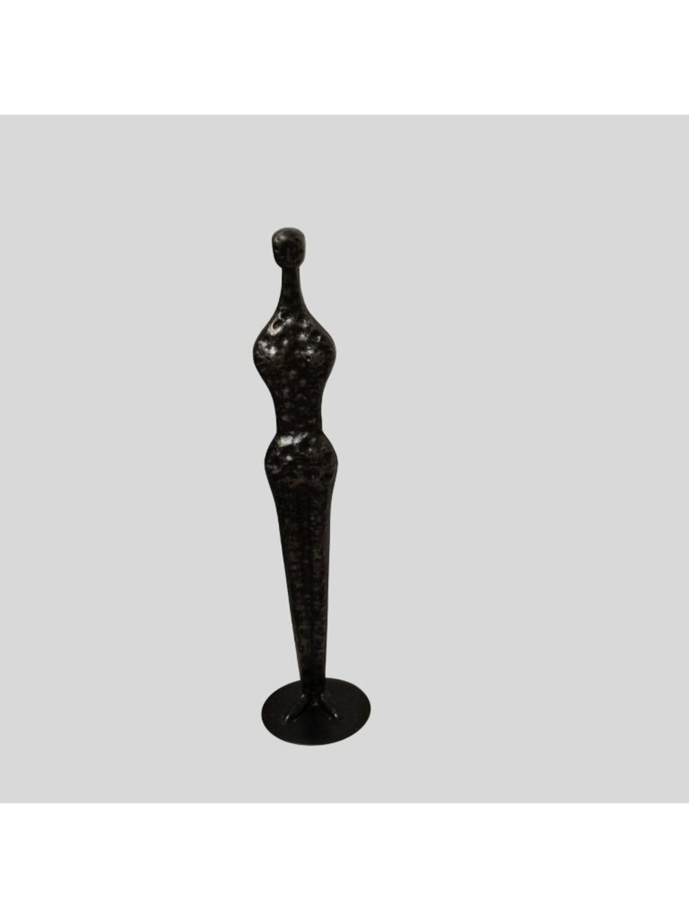 MCM Modernist Abstract Metal Woman Sculpture Hammered Aluminum Brutalist Art 34"